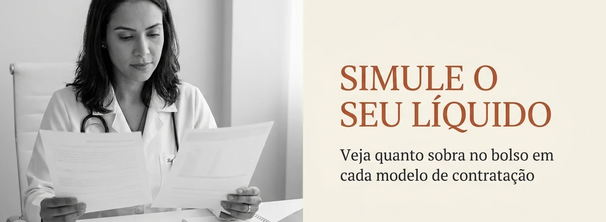 Simulação de Fator R para médicos que avaliam abrir PJ, com a Finanz Contábil
