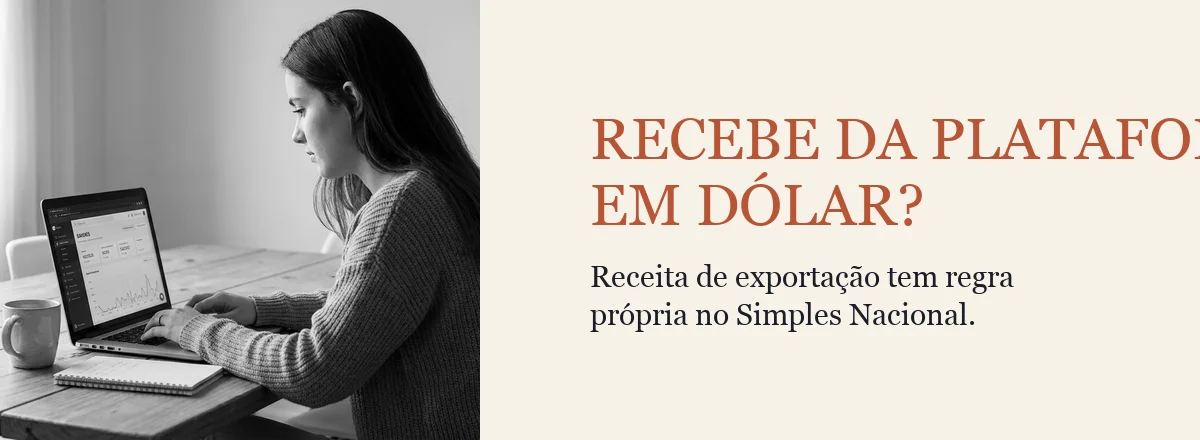 Receita de plataforma estrangeira como exportação de serviço no Simples Nacional, com a Finanz Contábil