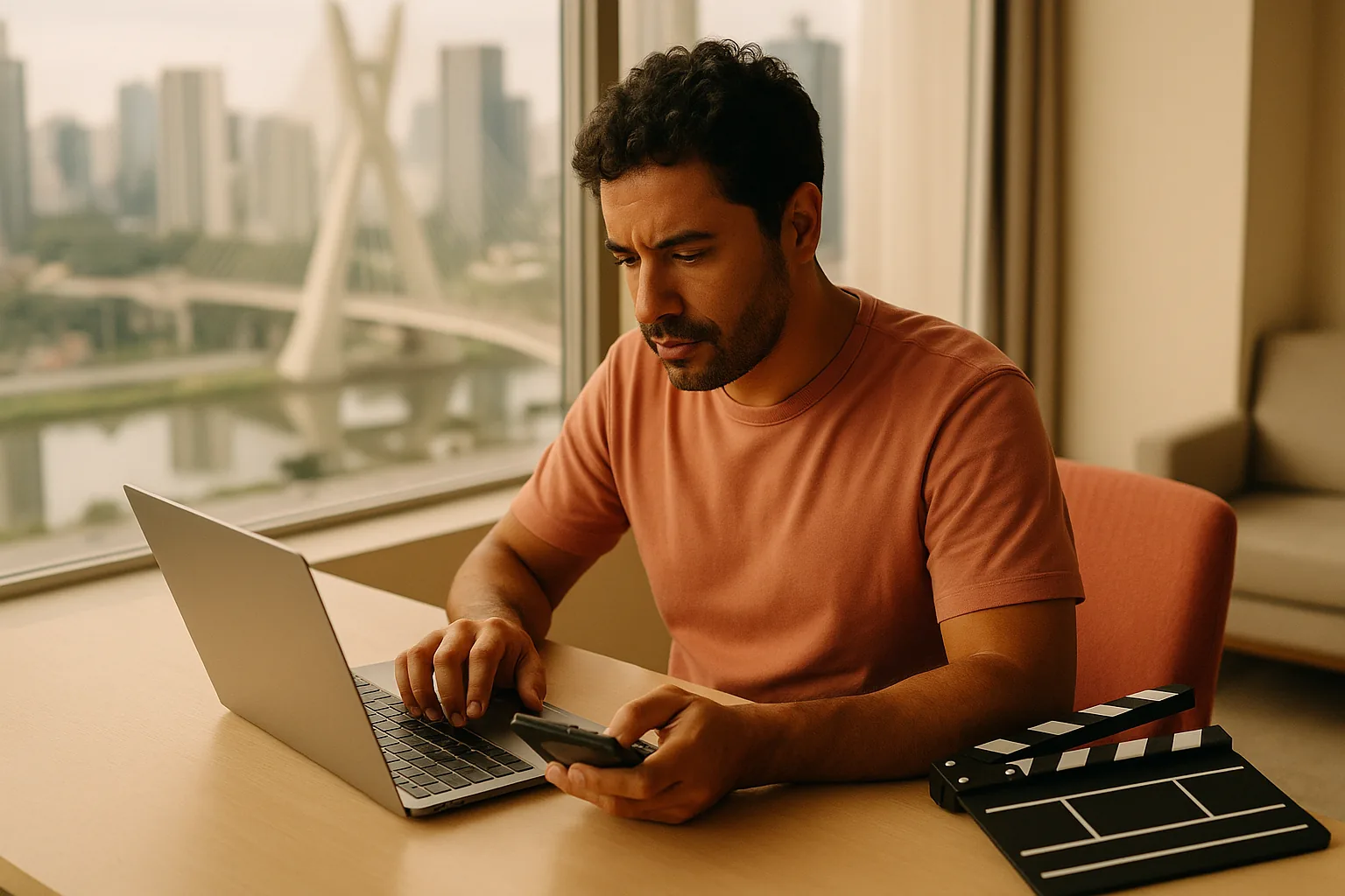 Ator calculando impostos como pessoa física e jurídica em São Paulo